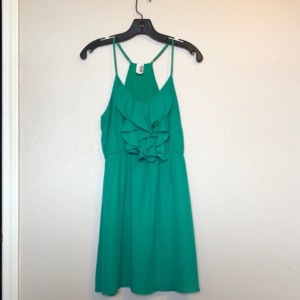Francesca’s • Green Ruffle Dress